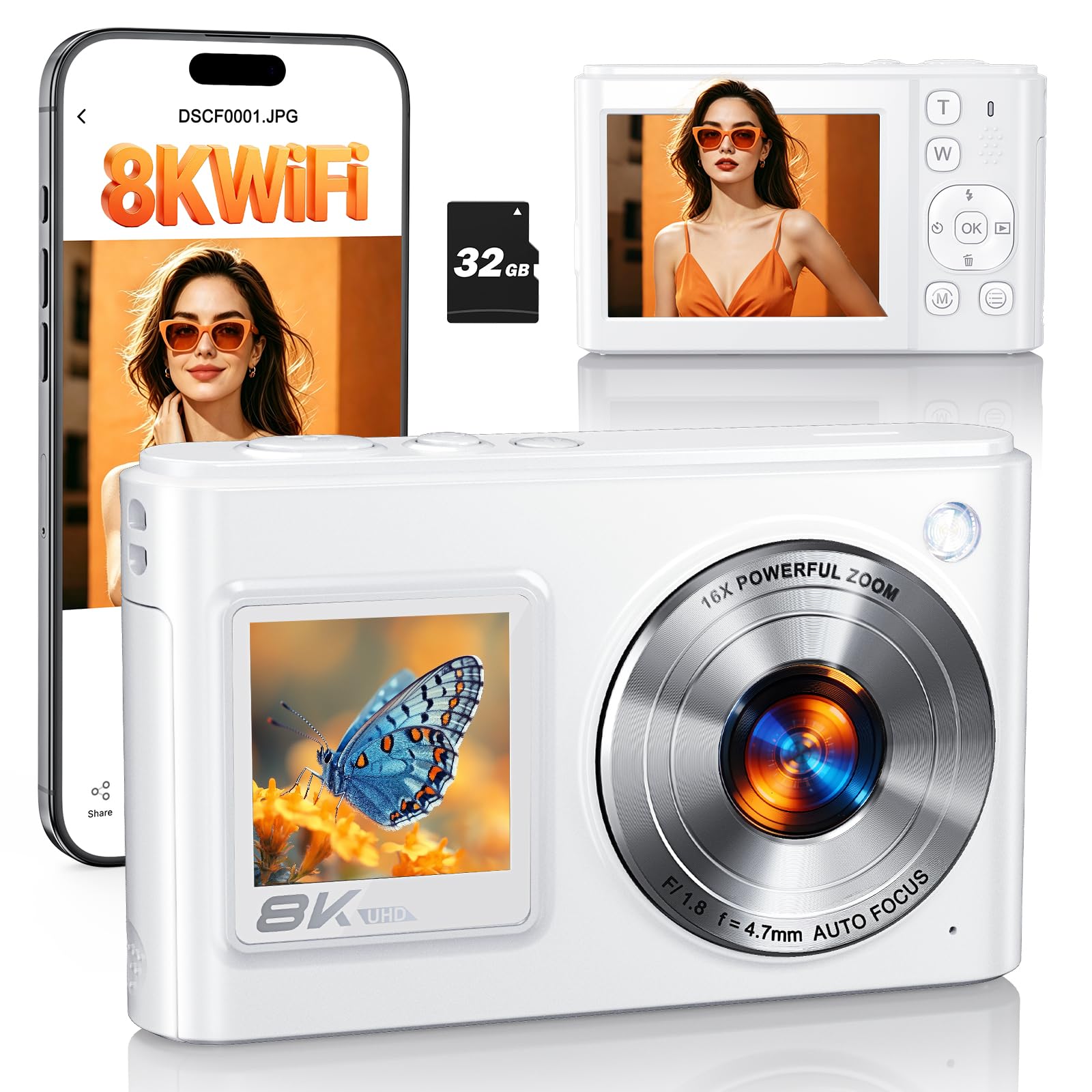 Amazon.com : 8K Digital Camera for Photography 96MP WiFi Dual
